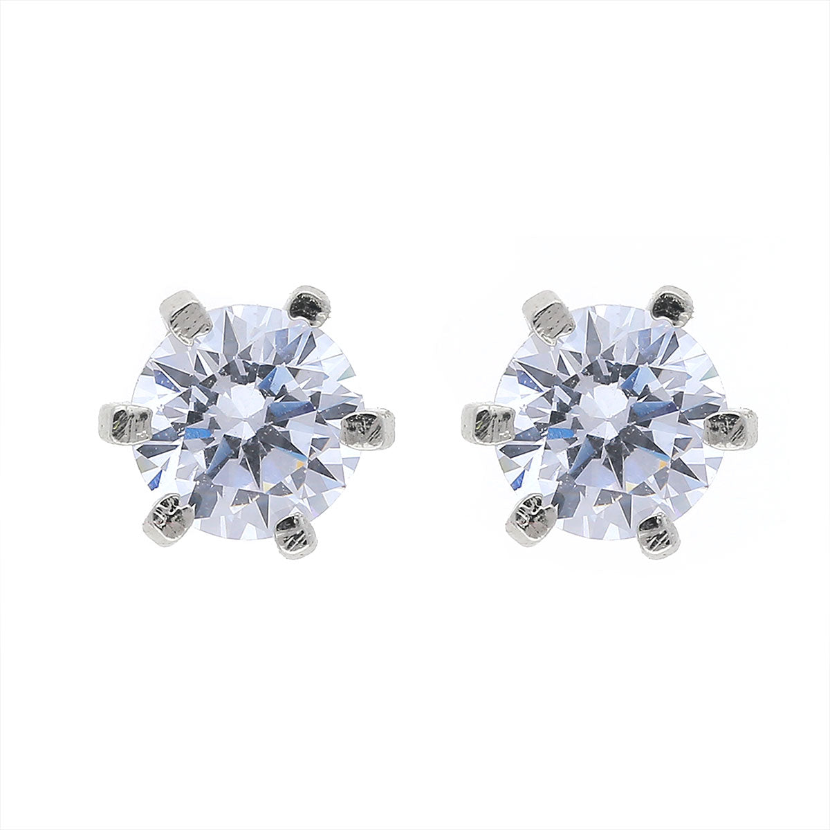 Sparkling Single Stone Diamond Stud Earrings